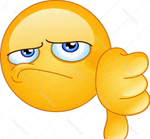 a smiley face giving a thumbs down sign