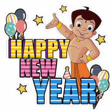 Happy New Year Chhota Bheem GIF - Happy New Year Chhota Bheem Cheers To The New Year GIFs