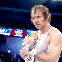dean ambrose intercontinental champion pointing wwe smack down