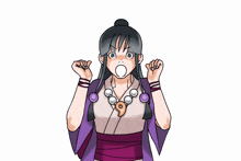 a drawing of a girl with a necklace that has the number 9