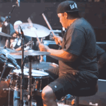 Playing The Drums Rotting Out GIF - Playing The Drums Rotting Out Last Man Standing Song GIFs