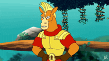 a cartoon drawing of a horse with the letter lr on the bottom