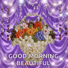 Good Morning Beautiful Sparkle GIF - Good Morning Beautiful Sparkle Beads GIFs