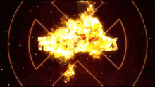 a fox logo is surrounded by flames and smoke