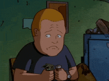 a cartoon character says i am while holding money in his hands