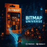 an advertisement for the bitmap universe shows a man in a top hat