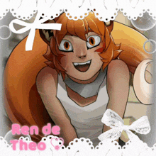a picture of a cartoon character with the name ren de theo on the bottom