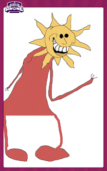 a drawing of a smiling sun with the words tower phone on the bottom right
