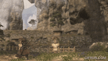 a gif from gifrun.com shows a person standing in a field