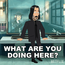 What Are You Doing Here Keanu Reeves GIF - What Are You Doing Here Keanu Reeves Inside Job GIFs