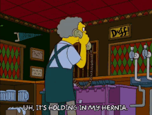 It'S Holding In My Hernia GIF - Hernia Its Holding In My Hernia The Simpsons GIFs