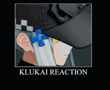 a poster of a girl with a hat and the words kukai reaction