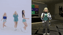 a video of a girl dancing next to a video of a girl holding a book