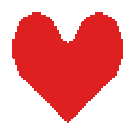it looks like a pixel art of a broken heart with a hole in it .