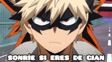 a cartoon character with the words sonrie si eres de gian written above him