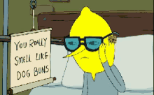 #burn GIF - Adventure Time Lemon Man Smell Like Dog Buns GIFs
