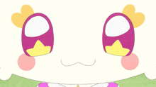 a close up of a cartoon character 's face with a crown on it