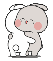 Hug Rub Kawaii Sticker - Hug Rub Kawaii Bunnies Stickers