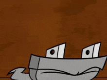 a close up of a cartoon character with his tongue out