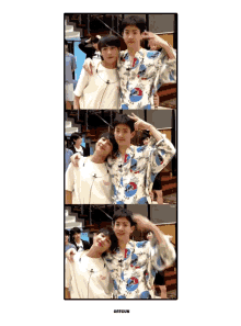 a collage of photos of two boys with the word offgun on the bottom right