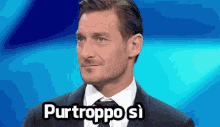 Putroppo Sì Sfortunatamente Sì Disgraziatamente Sì Ahimè Sì Francesco Totti GIF - Unofrtunately Yes Unluckily Yes Regrettably Yes GIFs