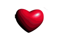 a red heart is on a white background