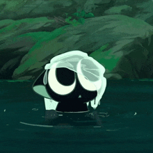 a cartoon character is swimming in the water