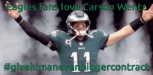 Carson Wentz Eagles Fans GIF - Carson Wentz Eagles Fans Eaglesfanslovewentz GIFs