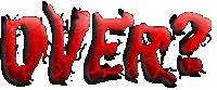 the word over is written in red and black letters