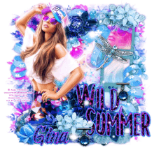 a graphic of a woman with the words wild summer on it