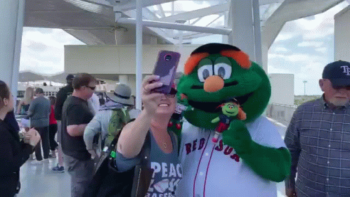 Boston Red Sox Wally The Green Monster GIF - Boston Red Sox Wally The Green  Monster Selfie - Discover & Share GIFs