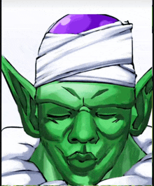 a green elf with a bandage on his head