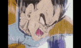 a close up of a cartoon character 's face with his mouth open