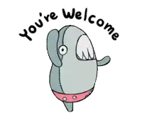 a shark wearing pink polka dot shorts says " you 're welcome "