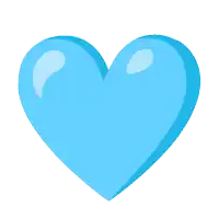 a blue heart on a white background that is shiny