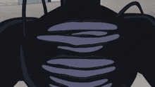 a cartoon drawing of venom 's back with a spider on it