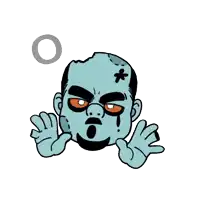 a cartoon drawing of a zombie giving a ok sign