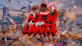 a poster that says new lanta in red letters