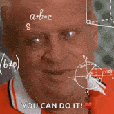 a man is standing in front of a chalkboard with mathematical equations on it .