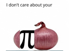 a red onion with a pi symbol on it .