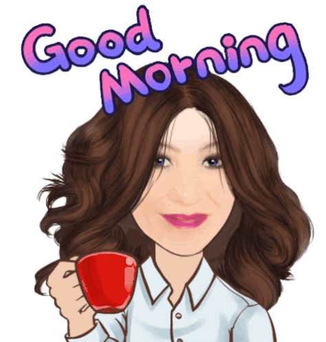 Good Morning Drinking Sticker - Good Morning Drinking Coffee Stickers