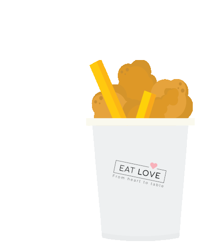 Eat Love Eat Loveca Sticker - Eat Love Eat Loveca Fried Chicken Stickers