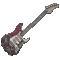 a pixel art illustration of a red electric guitar .
