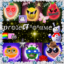 a collage of cartoon characters with the words project noname in the middle