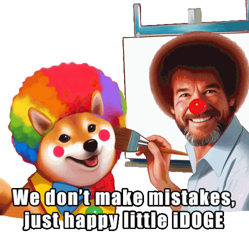 Crypto Clown Dog Sticker - Crypto Clown Dog Idoge Stickers