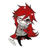 a cartoon character with red hair is holding a microphone and smiling