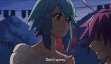 a cartoon character with purple hair says i won t let hina die