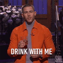 Drink With Me Nick Jonas GIF - Drink With Me Nick Jonas Saturday Night Live GIFs