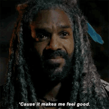 King Ezekiel GIF - King Ezekiel Walking Dead Cause It Makes Me Feel Good GIFs