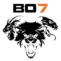 a black and white drawing of a lion a wolf and a goat with the letters bo7 above them